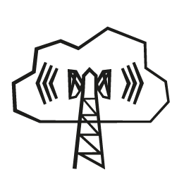 Black telecommunication antenna pictogram