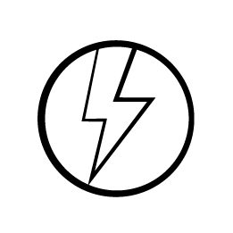 Black energy lightning pictogram