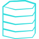 Blue data stack icon