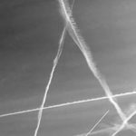 Black & white photo of the sky with the shape of Actility's "A"
