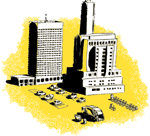 Yellow Smart city illustration