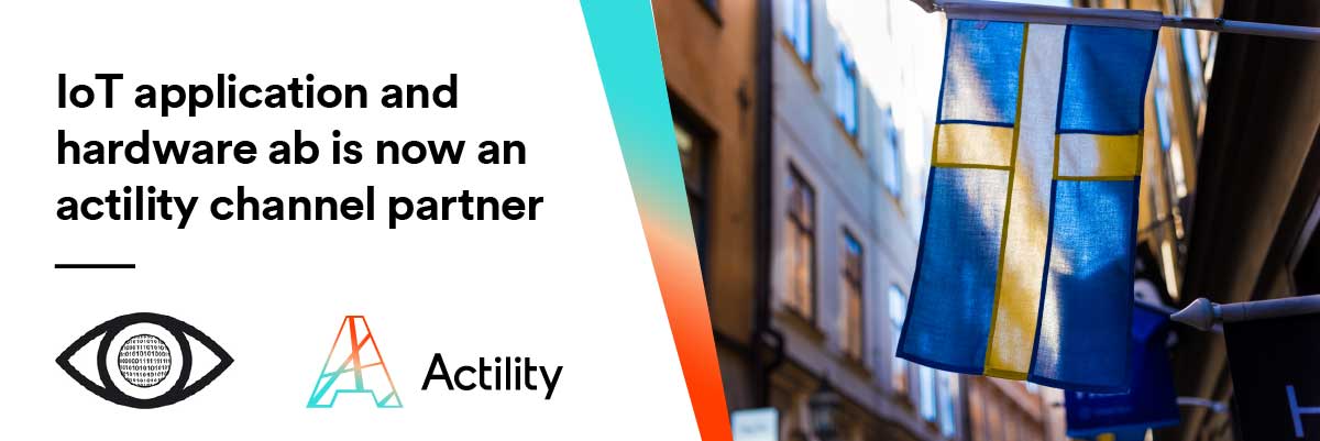 Image with text saying "IoT application and hardware ab is now an Actility channel partner".